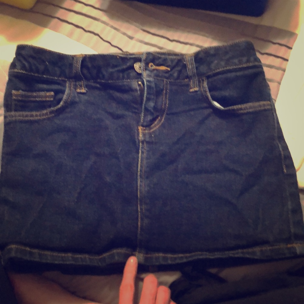Jean skirt denim simple